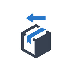 Package with left arrow icon