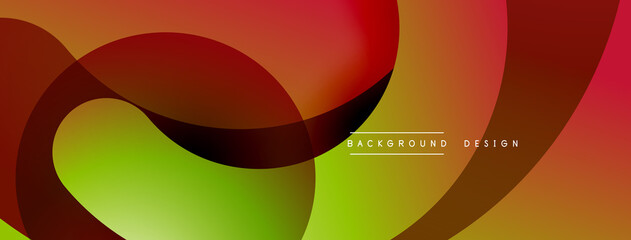 Abstract overlapping lines and circles geometric background with gradient colors