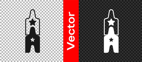 Black Circus ticket icon isolated on transparent background. Amusement park. Vector