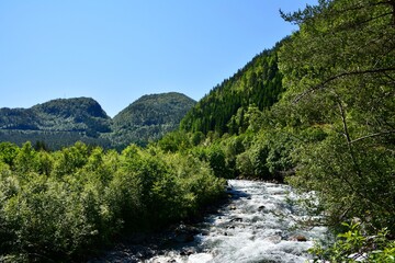 Fototapeta na wymiar mountain river in the mountains