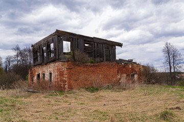 destroyed lonely house