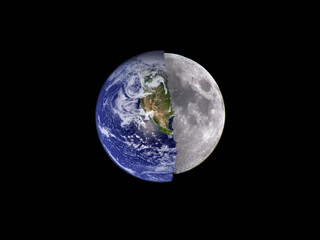 earth and moon