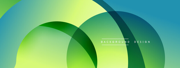 Obraz premium Abstract overlapping lines and circles geometric background with gradient colors