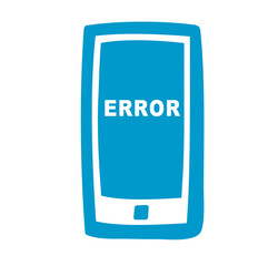Icon von Smartphone mit Fehlermeldung auf Touchscreen