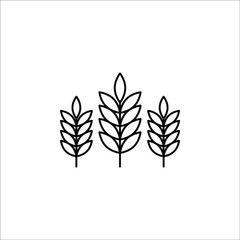 Farm wheat ears icon vector template on white background