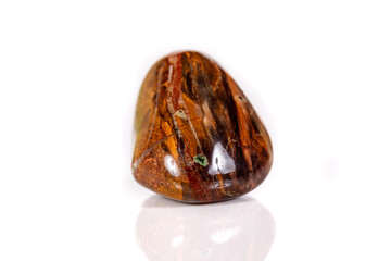 Macro mineral stone jasper on a white background