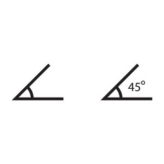 Angle of 45 degrees icon