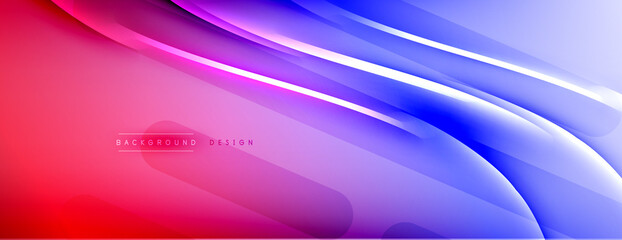 Abstract background - lines composition created with lights and shadows. Technology or business digital template. Trendy simple fluid color gradient abstract background with dynamic