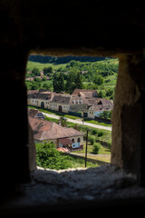 Alma Vii village in Transylvania, Romania. Colorful houses in Alma Vii, the place where traditions come back to life