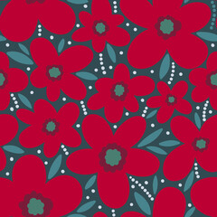 Seamless pattern floral flower abstract.Botanical vintage nature background.Print fashion textile.