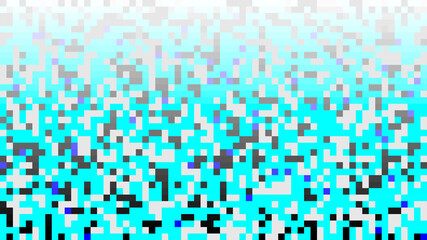 Halftone squares. Vector stylized geometric pattern and background. Falling pixels. Abstract mosaic. Vector illustration.