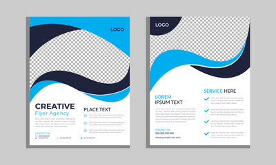 Business bi-fold brochure Template or Flyer Design Template