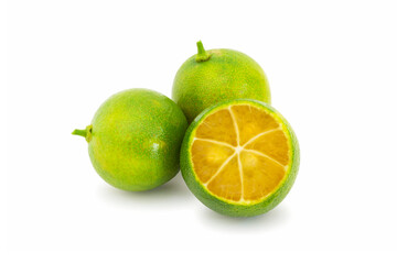Cumquat or Kumquat fruit (Thai Fruit) with isolated on white background
