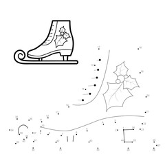 Dot to dot Christmas puzzle for children. Connect dots game