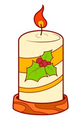 Christmas cartoons clip art . Candle clipart illustration