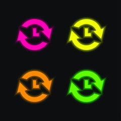 Analyze four color glowing neon vector icon