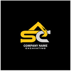 logo excavator design inspiration. can be for logos of real estate, construction, industry and others