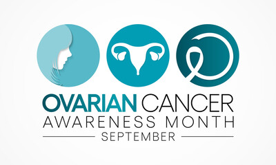 Ovarian Cancer awareness month is observed every year in September, it is a group of diseases that originates in the ovaries, or in the related areas of the fallopian tubes and the peritoneum. Vector