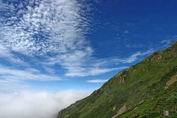 早池峰山の稜線