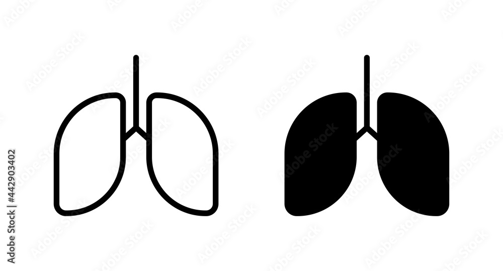 Aufkleber lung icon vector for web, computer and mobile app