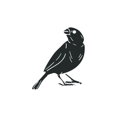 Canary Icon Silhouette Illustration. Bird Vector Graphic Pictogram Symbol Clip Art. Doodle Sketch Black Sign.