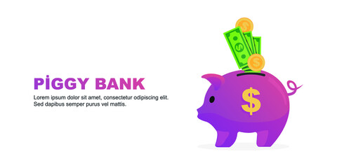 Piggy bank concept Isolated Line Vector Illustration editable Icon