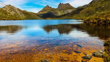 Photo sur Plexiglas Mont Cradle Cradle Mountain Tasmania with Reflections