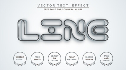 Line - editable text effect, font style