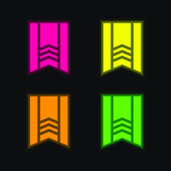Banner four color glowing neon vector icon
