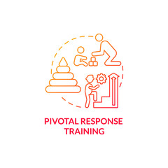 Pivotal response training concept icon. Autistic behavior correction abstract idea thin line illustration. Teaching social-communicative and adaptive behaviors. Vector isolated outline color drawing - obrazy, fototapety, plakaty