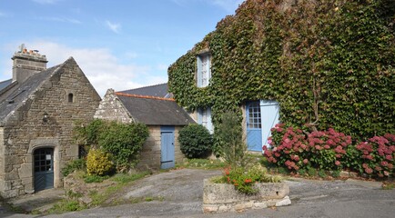 Les maisons de Locronan  en Finistère Cornouaille Bretagne France	