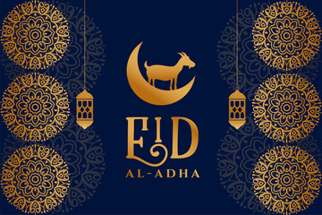 islamic ornamental style eid al adha premium card design