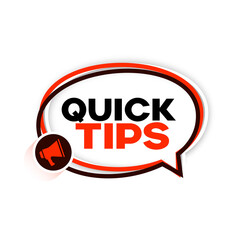 Quick tips advice with megaphone on white background