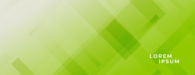 abstract green wide baner with lines effect