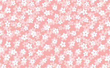 Floral seamless with hand drawn color flowers. Cute summer background. Modern floral compositions. Fashion vector stock illustration for wallpaper, posters, card, fabric, textile