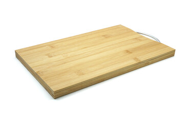 Empty bamboo cutting board, Wood chopping board, isolated on white background, Cut out with clipping path
