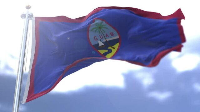 Guam flag waving against the sky
