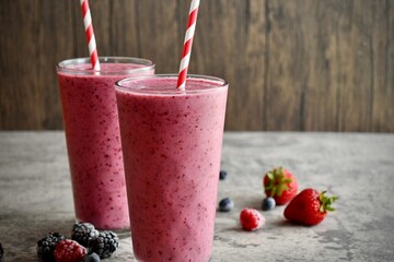 Mixed berry smoothies