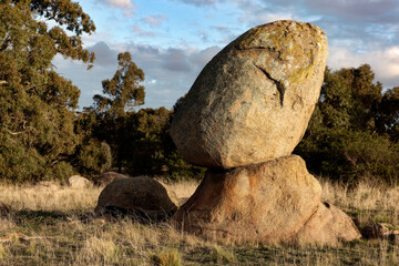Balancing boulder formation, Woodlands Historic Park, Greenvale, Melbourne © Andrew