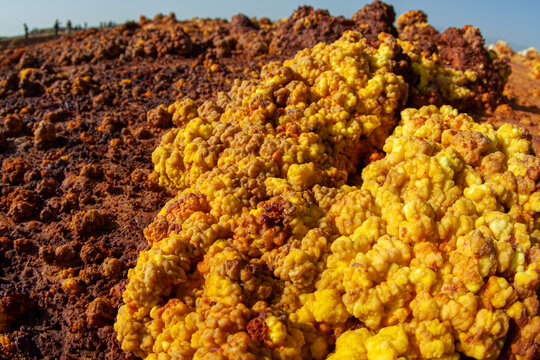 Close-up of mineral deposits from hot springs in Dallol, the Danakil Depression
