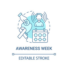 Awareness week fundraiser concept icon. Fundraising campaign abstract idea thin line illustration. Saving lives through donation gift. Vector isolated outline color drawing. Editable stroke