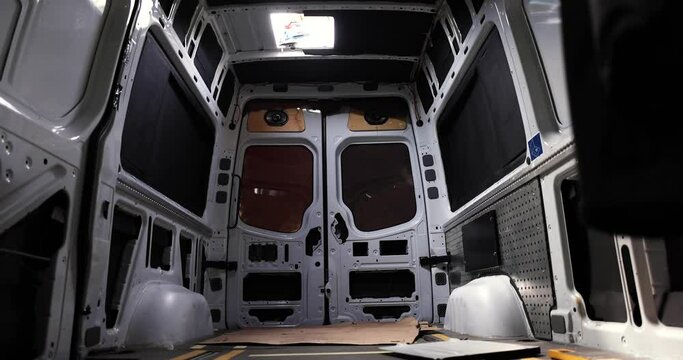 Cutting through the roof of a van with a jigsaw