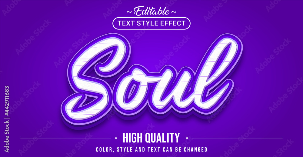 Wall mural Editable text style effect - Soul text style theme. - Wall murals