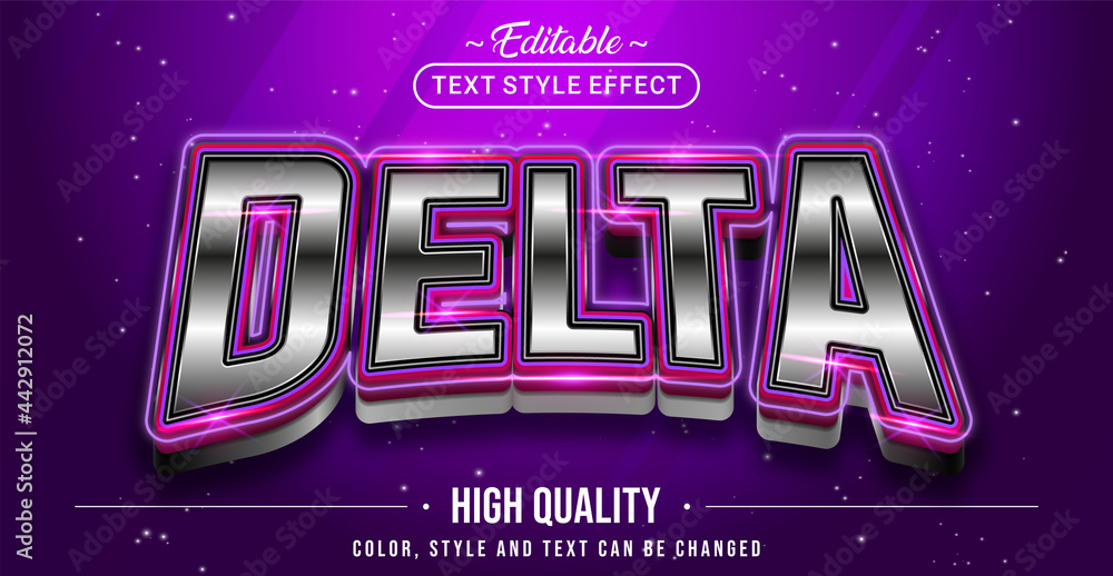 Poster Editable text style effect - Delta text style theme.