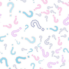 Quiz seamless pattern. Question marks, doubt, faq