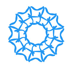 blue Spider webs frame logo