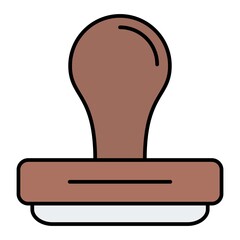 Vector Stamp Filled Outline Icon Design