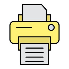 Vector Printer Filled Outline Icon Design