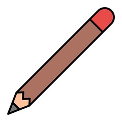 Vector Pencil Filled Outline Icon Design