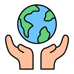 Vector Earth Day Filled Outline Icon Design